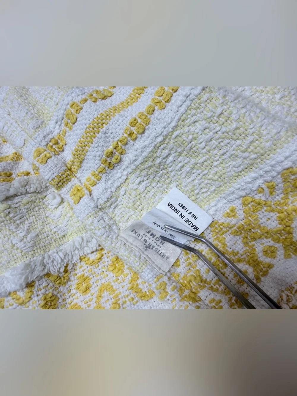 Artisan De Luxe Home Textured Cotton Pompom Throw Blanket